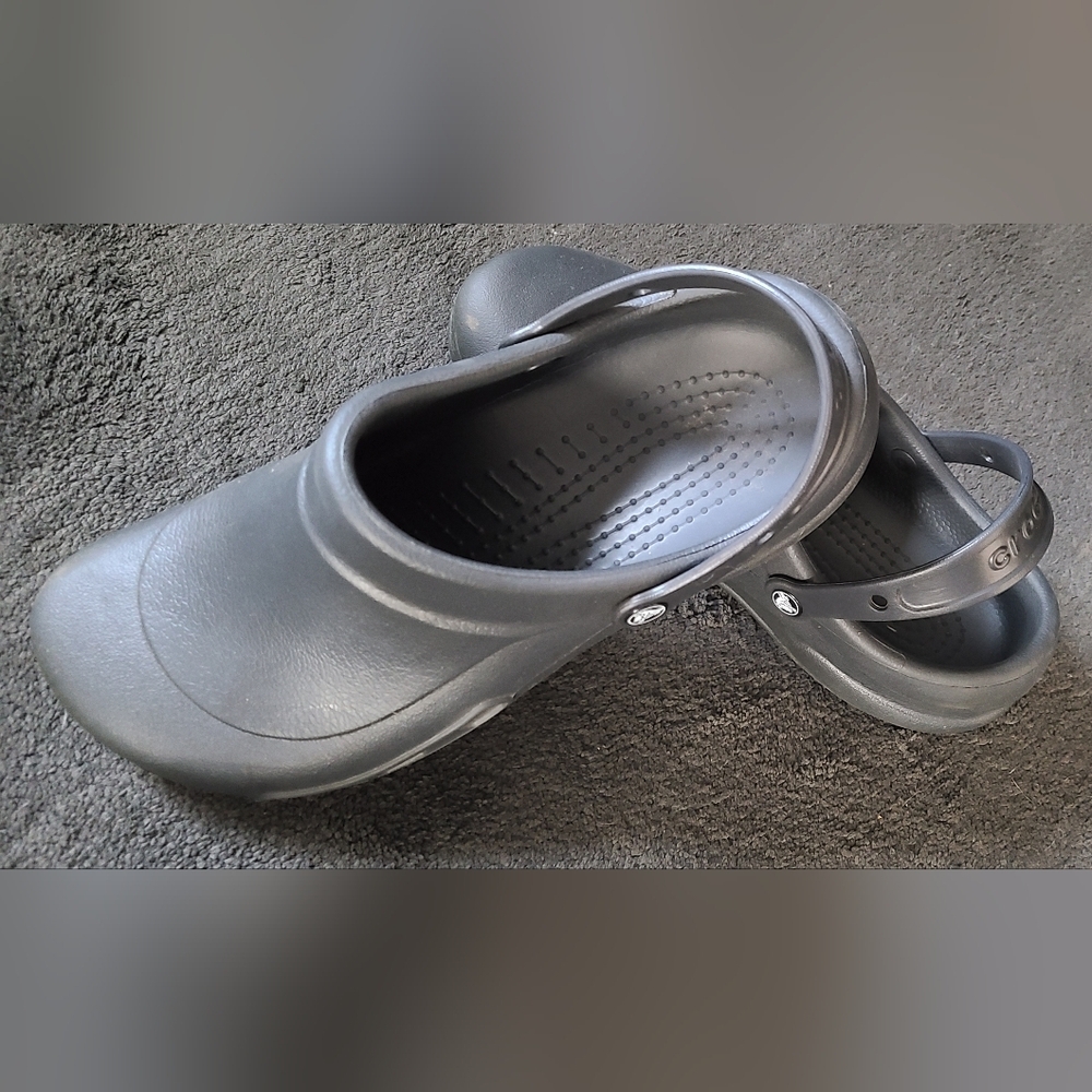 CROCS At Work size 13 Men's black slip on shoes - Picture 2 of 11